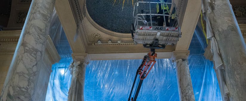 Starting to Clean the Baldacchino